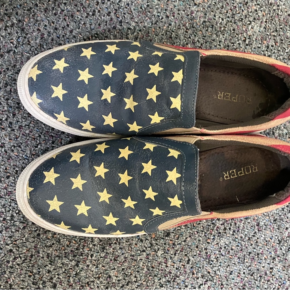 Roper Women's Navy Star Slip-On Sneakers - Picture 2 of 3